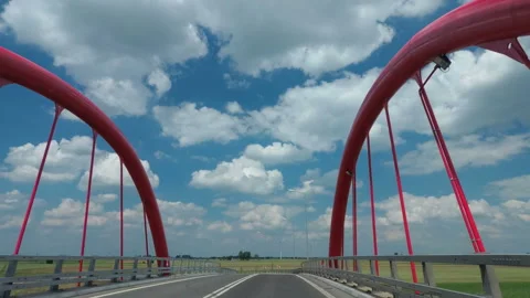  Car passes over the bridge Stock Footage 103134608