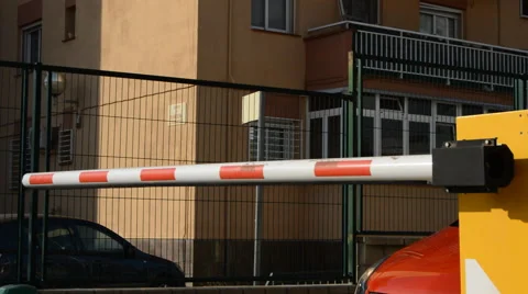 Car Passes Through Gate Stock Footage 46147070