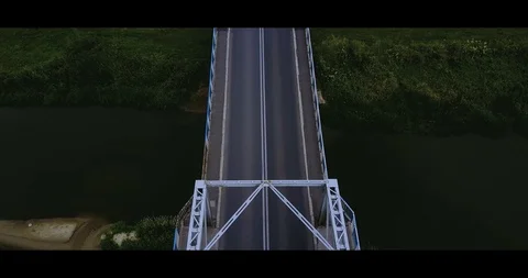 Car passing bridge Stock Footage 92445556