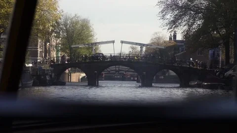 Car passing bridge over a river Stock Footage 71535961