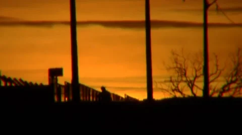 Car passing at sunset 스톡 동영상 41210694