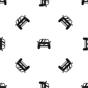 Car pattern seamless black Stock Illustration