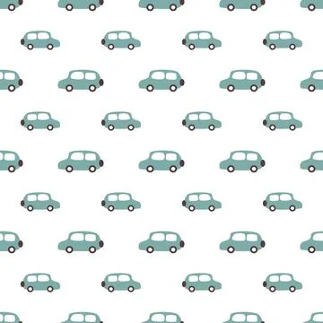Car pattern seamless vector design element, kids and baby vintage colorful .. Illustrazione stock