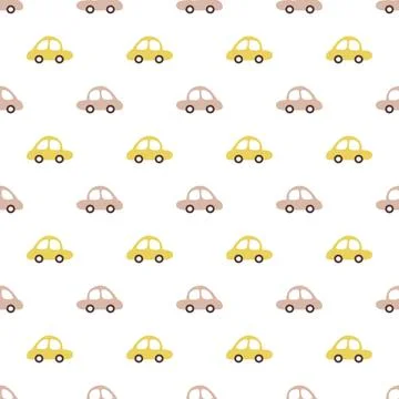 Car pattern seamless vector design element, kids and baby vintage colorful .. Illustrazione stock