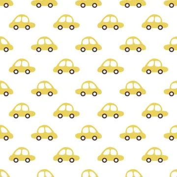 Car pattern seamless vector design element, kids and baby vintage colorful .. Illustrazione stock