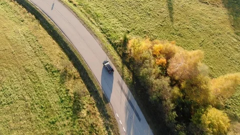 Car on paved road Stock Footage 96414161