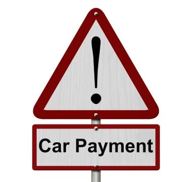 Car payment caution sign Illustrazione stock