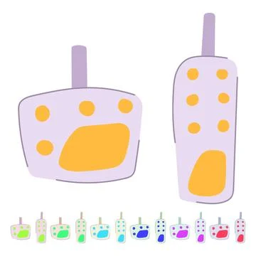 Car pedals vector for driving education and transport graphic Stock Illustration