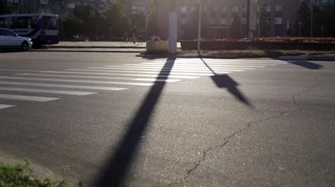 Car on a pedestrian crossing Stock Footage 52014271