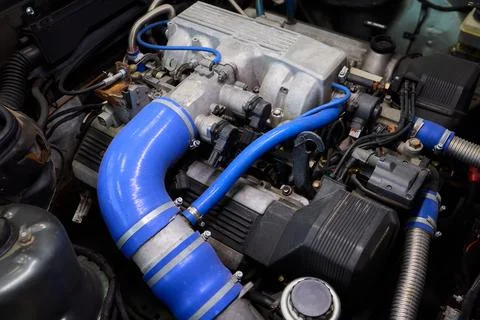 Car performance and customization, High performance engine components and design Foto stock