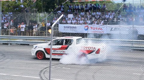 Car performance drift show. Stock Footage 55838577