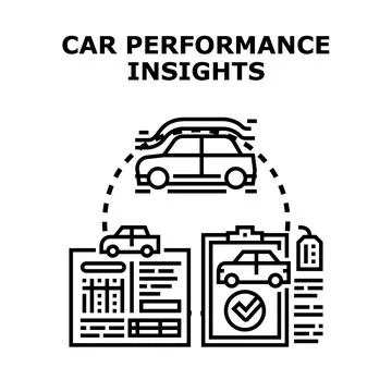 Car performance insights data analytics and evaluation Stock Illustration