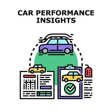 Car performance insights data analytics and evaluation Stock Illustration