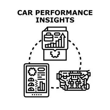 Car performance insights generating data analysis and optimization Stock Illustration