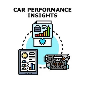 Car performance insights generating data analysis and optimization Stock Illustration