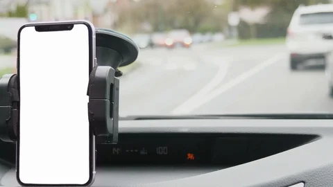 Car Phone GPS Mobile Navigation Map, Smartphone Driver Route App on Cellphone Vidéo 99220771