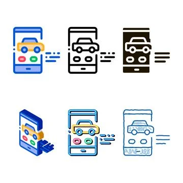Car phone screen icon vector outline edition Stock Illustration