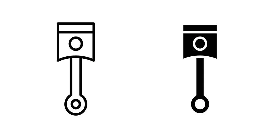 Car Piston icon vector template set in black Stock Illustration