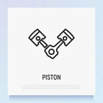Car piston thin line icon. Modern vector illustration for car service. Stock Illustration