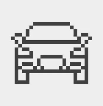 Car pixel Icon Stock Illustration