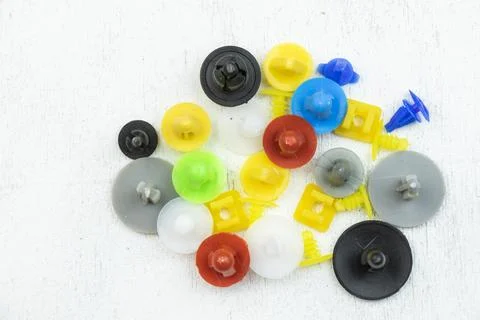 Car plastic clips kit Stock Photos