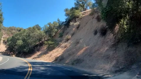 Car point of view of a mountain road, Los Angeles Stock Footage 343475592