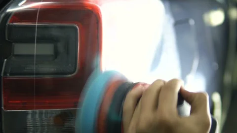 Car polishing closeup. Stock Footage 90062463
