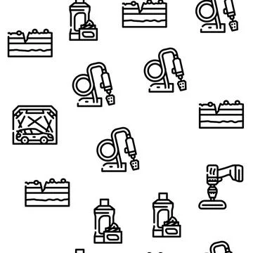 Car Polishing Tool Vector Seamless Pattern Stock Illustration