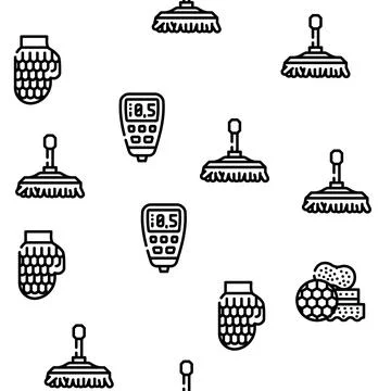 Car Polishing Tool Vector Seamless Pattern Stock Illustration