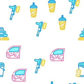Car Polishing Tool Vector Seamless Pattern Stock Illustration