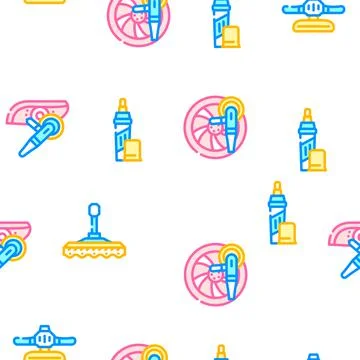 Car Polishing Tool Vector Seamless Pattern Stock Illustration