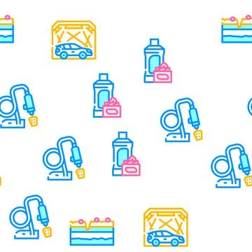 Car Polishing Tool Vector Seamless Pattern Stock Illustration
