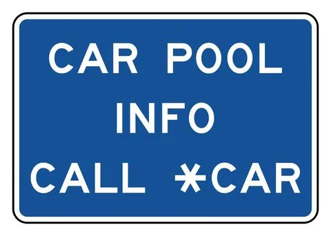 Car pool information sign, D12-2, US road sign 스톡 일러스트