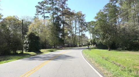 Car POV Driving Down Road In Macon Georgia 03 Stock Footage 49086846