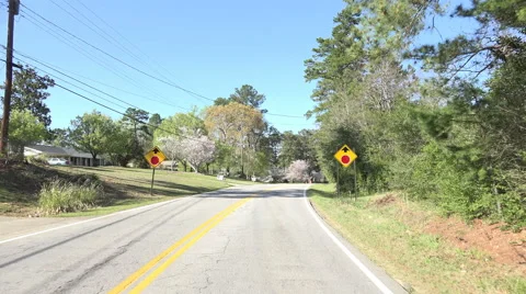 Car POV Driving Down Road In Macon Georgia 04 Stock-Footage 49087701