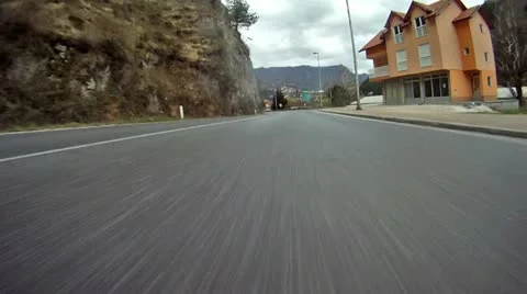 Car POV driving low angle 스톡 동영상 12082539