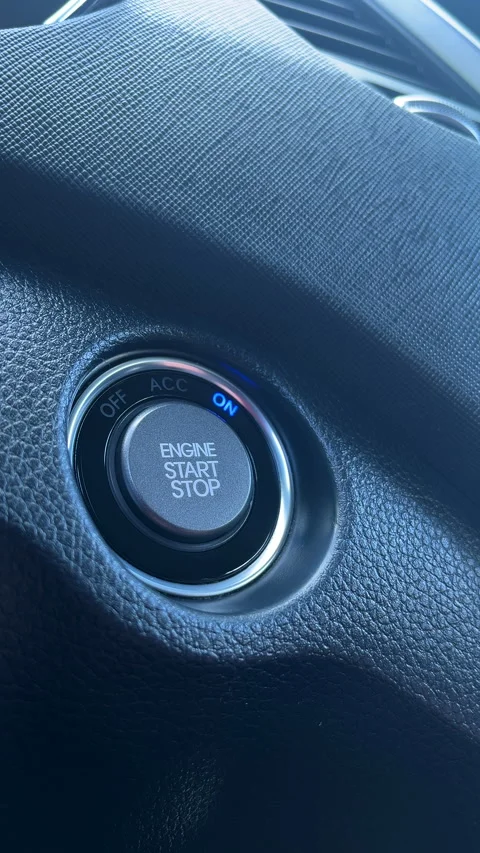 Car Power Button Interior Stock Footage 308858726