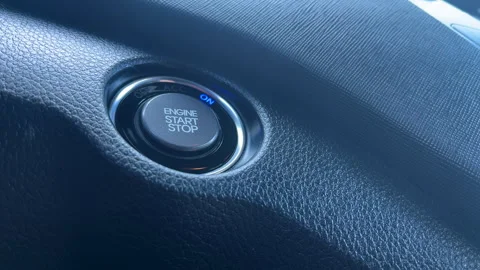 Car Power Button Press Stock Footage 308858716