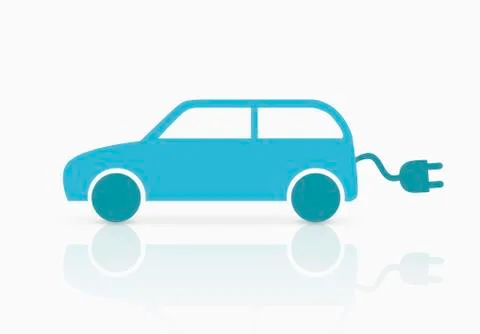 Car with power cable, close-up Stock Illustration