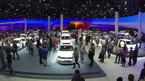 Car presentation at the motor show Stock Footage 30369932