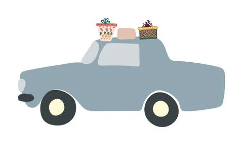 Car with presents Stock Illustration