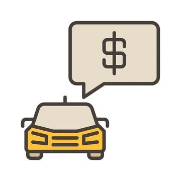Car with Price vector concept colored icon or sign Stock Illustration