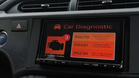 Car Problems Diagnostic Screen 스톡 동영상 81095059