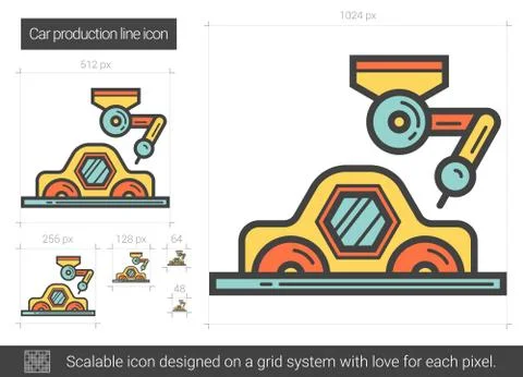 Car production line icon. Stock Illustration