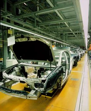 Car production line 스톡 사진