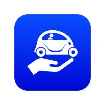 Car protection icon blue vector 스톡 일러스트