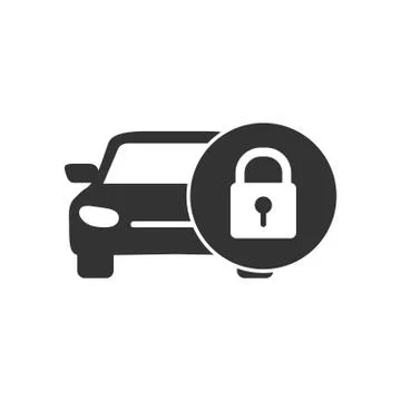 Car protection icon. Security technology. Isolated on white background flat s Stock Illustration