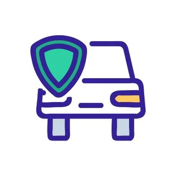 Car protection icon vector. Isolated contour symbol illustration Ilustração Stock