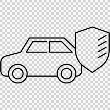 Car with protection shield Illustrazione stock