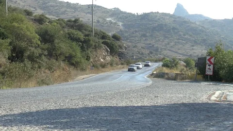 A Car Pulling Into A Hillside Lay By Stock Footage 95845901